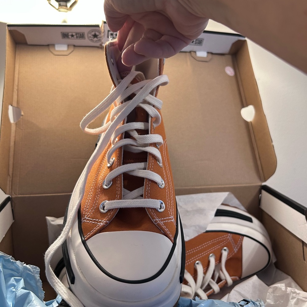 Classic Orange High-Top Sneakers